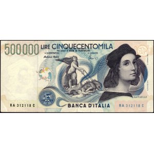 Italy. 1997 500000 Lire Raffaello