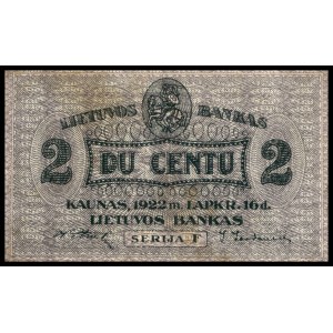 Litwa. 1922 2 Centu