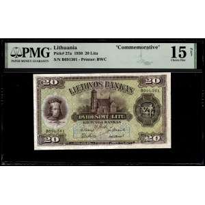 Lithuania. 1930 20 Litu