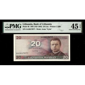 Lithuania. 1991 20 Litu