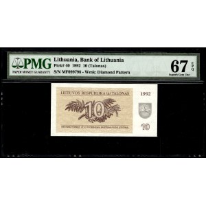 Lithuania. 1992 10 Talonas