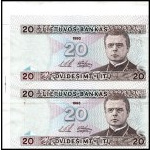 Lithuania. 1993 20 Litu Uncut Printer