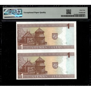 Litwa. 1994 1 Litas Uncut Pair