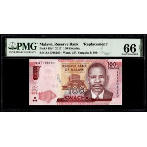 Malawi. 2017 100 Kwacha Replacement