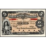 African Bank Company (Rhodesia). 1900 5 Pounds Specimen Rare