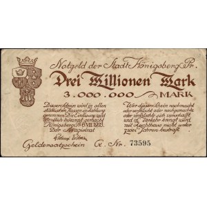Russie. Kaliningrad 3 millions de marks 1923