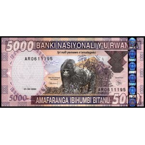 Rwanda. 2004 5000 franków