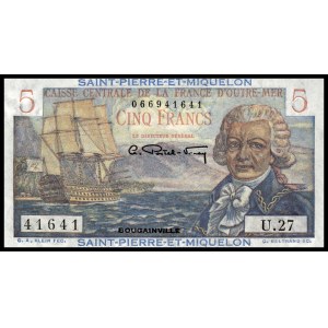 St Pierre. 1950 5 Francs