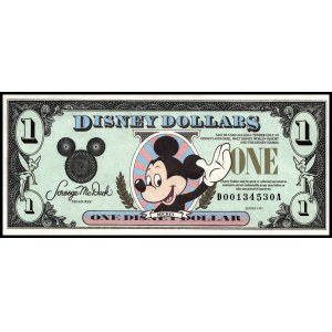 United States of America. 1991 1 Dollar Disney