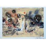 Józef Wilkoń, Study of a Peacock, signed