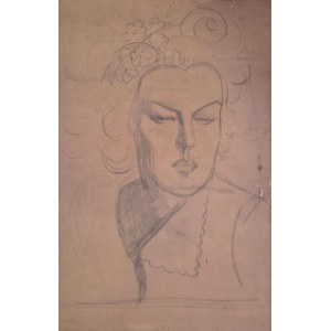 Henryk Berlewi (1894-1967), Schizzo di una donna con fiori tra i capelli