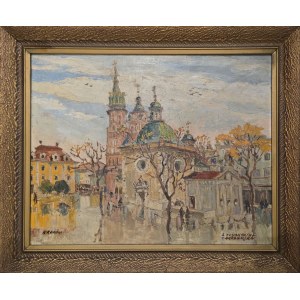 Irena Nowakowska-Acedańska (1906–1983), Kraków, View of the Market Square from St. Adalbert’s Church