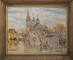 Irena Nowakowska-Acedańska (1906-1983), Kraków, Widok na Rynek od kościoła św. Wojciecha