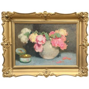 Alfons Karpiński (1875-1961), Peonie w białym wazonie