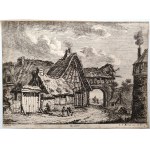 Franz Edmund Weirotter, I.G. Wertel - rytował, Chałupy ok 1770 rok [ akwaforta ]