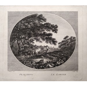 Canali - engraved according to a painting by T. Hearne, - Ploughing (Ploughing) / Le Labour, etching, ca. 1770