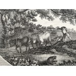 Canali - engraved according to a painting by T. Hearne, - Ploughing (Ploughing) / Le Labour, etching, ca. 1770