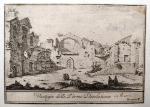 Giovanni Battista Piranesi (1720 -1778), Ruiny - Termy Dioklecjana w Rzymie, akwaforta 1745 rok
