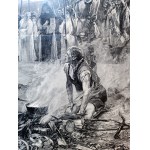 Carl Gustaf Hellqvist - Jan Hus vedený na hranici, fotogravúra, koniec 19. storočia
