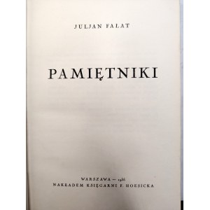 Julian Fałat - Memoirs - Warsaw 1935