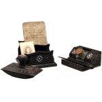 Hutsul desk set - ecriture - inkwell, Eastern Carpathians early 20th century - Hutsul region