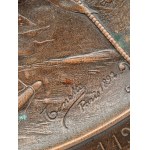 François Michel Louis Tonetti (1863-1920) - Commemorative platter commemorating the discovery of America by Columbus, Paris 1892 [ Chicago World Exhibition 1893 ].