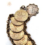 Patriotic bracelet with 2 penny coins 1938 [ numismatics ].