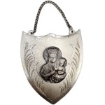 Silver patriotic grograph with Our Lady of Czestochowa, Poland, second half of the 20th century