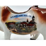 Gruss aus Sagan - Cow-shaped creamer - turn of the 20th century [ Żagań ].