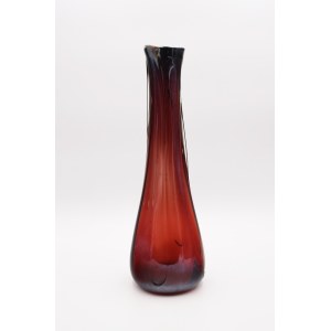 Vase, colored glass, layered ruby and transparent, hand-molded; height 44 cm;
