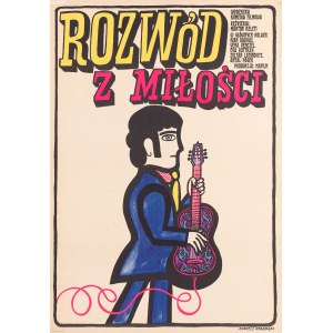 Andrzej Krajewski \ Andre de Krayewski (1933 Poznań - 2018 Newark), Plakat do filmu Rozwód z miłości reż. Márton Keleti, 1967