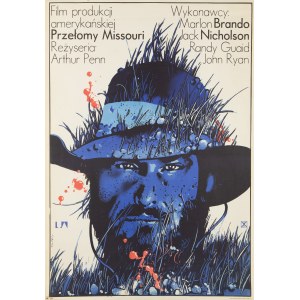 Waldemar Świerzy (1931 Katowice - 2013 Warszawa), Plakat do filmu Przełomy Missouri reż. Arthur Penn, 1976