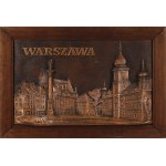 Metalwork relief with a panorama of the Castle Square in Warsaw