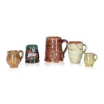 Set of five folk tankards