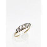 Gold 375/9K ring with white zirconia in Victorian style
