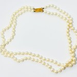 Double Akoya pearl necklace, gold clasp