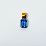 Gold Pendant with Swiss Blue Topaz