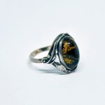 Silver vintage ring with Amber
