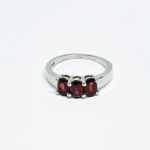 Silver ring with natural garnets