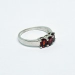 Silver ring with natural garnets