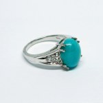 Silver ring with Turquoise and White Topazes