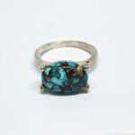 Silver ring with natural Turquoise
