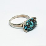 Silver ring with natural Turquoise