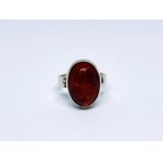 Silver ring with amber