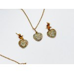 Gold 375/9K heart-shaped set with 0.24 Ct Diamonds (3x0.08 Ct)