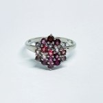 Silver ring with multicolored natural Sapphires
