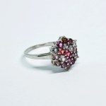 Silver ring with multicolored natural Sapphires
