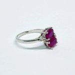 Silver ring with natural Rubies and white Sapphires