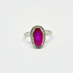 Silver ring with natural Ruby and 0.40 Ct Diamonds