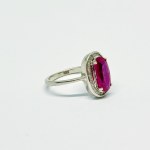 Silver ring with natural Ruby and 0.40 Ct Diamonds